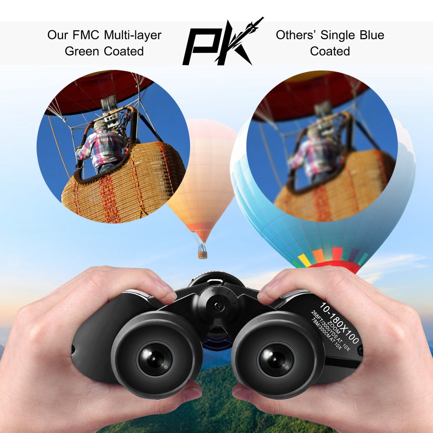 Binoculars With FMC Lens Low Light Night Vision For Bird Watching Hunting Sports Events Concerts Adults Kids
