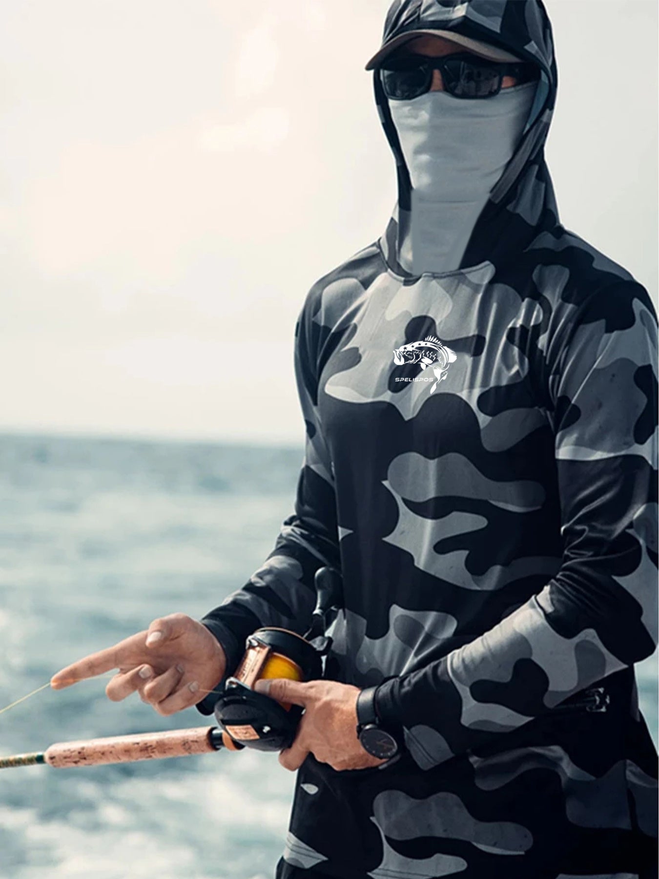 Fishing Hoodie with Face mask