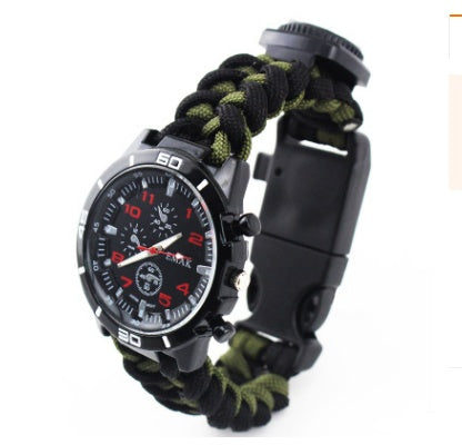 Survival Watch Camping Outdoor Medical Multi-functional Compass Thermometer Rescue Paracord Wristband Equipment Tools kit