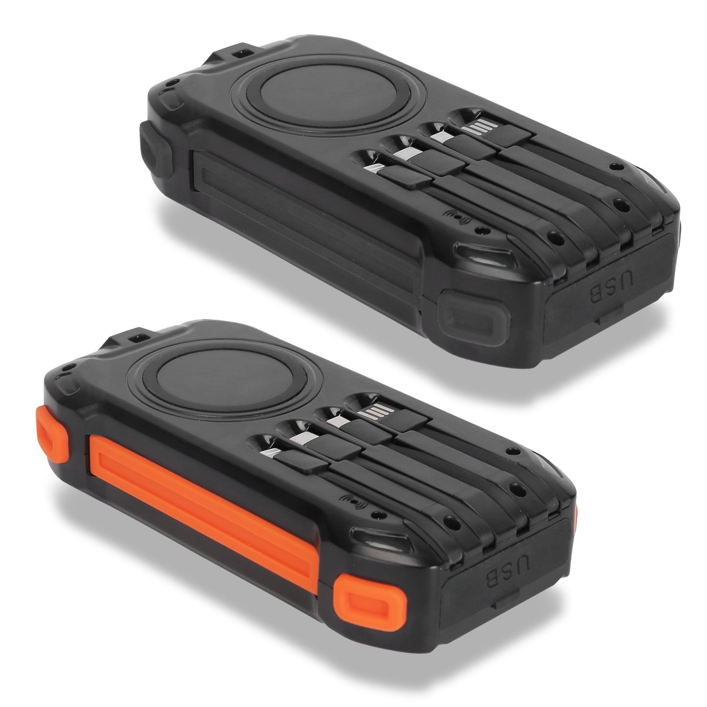 Solar Charger Power Bank Wireless Charging LED Flashlight For Camping Hiking