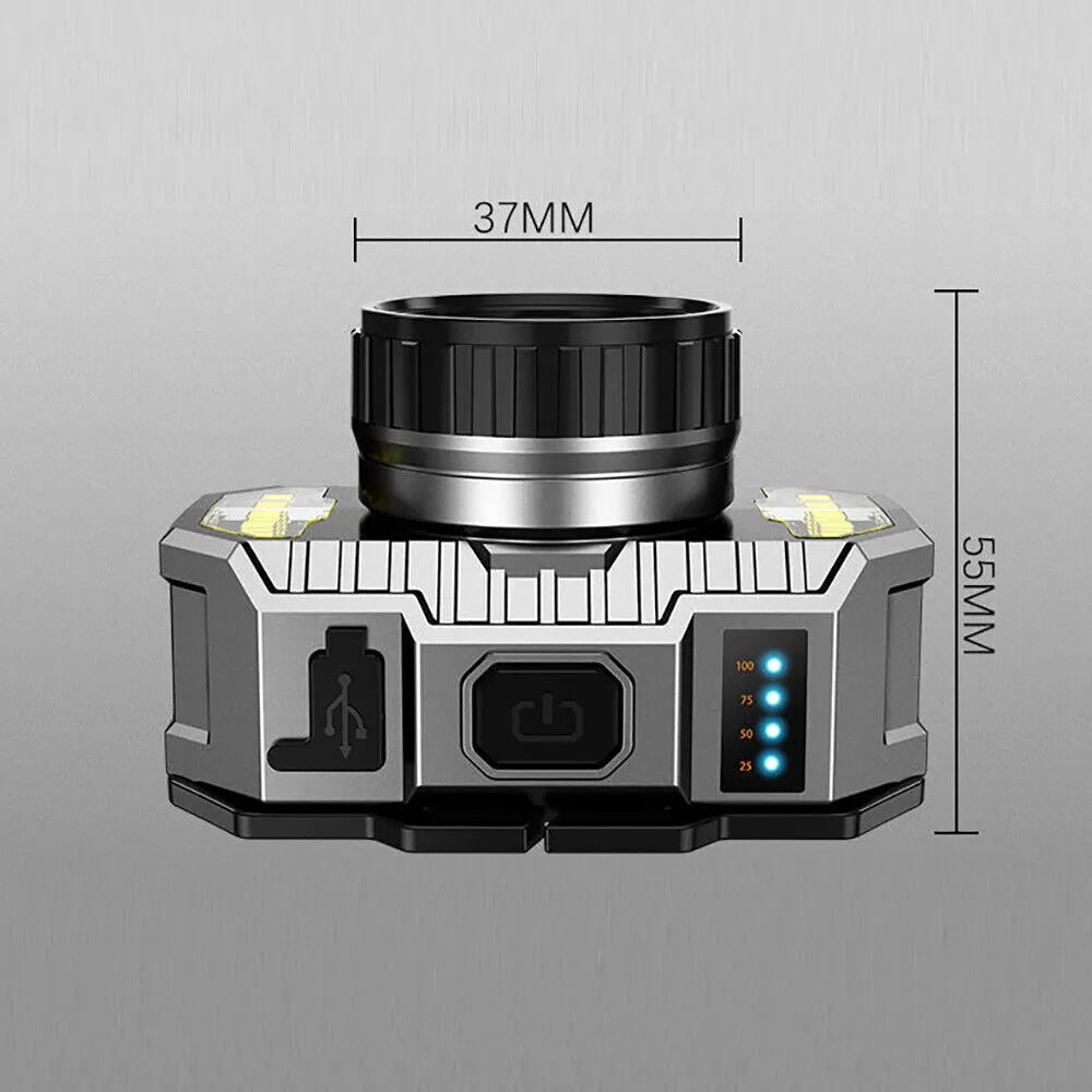 LED Headlight Flashlight Outdoor USB Charging Fishing Headlight Glare Is Suitable For Camping
