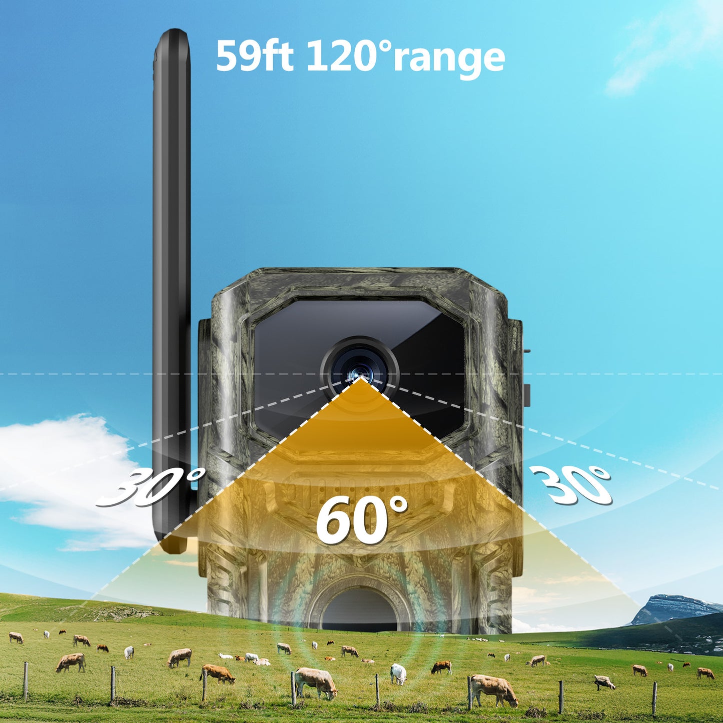 GPS 4G Hunting Outdoor Wildlife Camera Wide Angle 4MP Camouflage