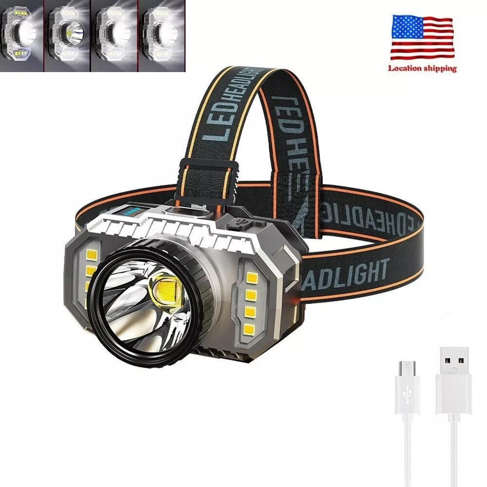 LED Headlight Flashlight Outdoor USB Charging Fishing Headlight Glare Is Suitable For Camping