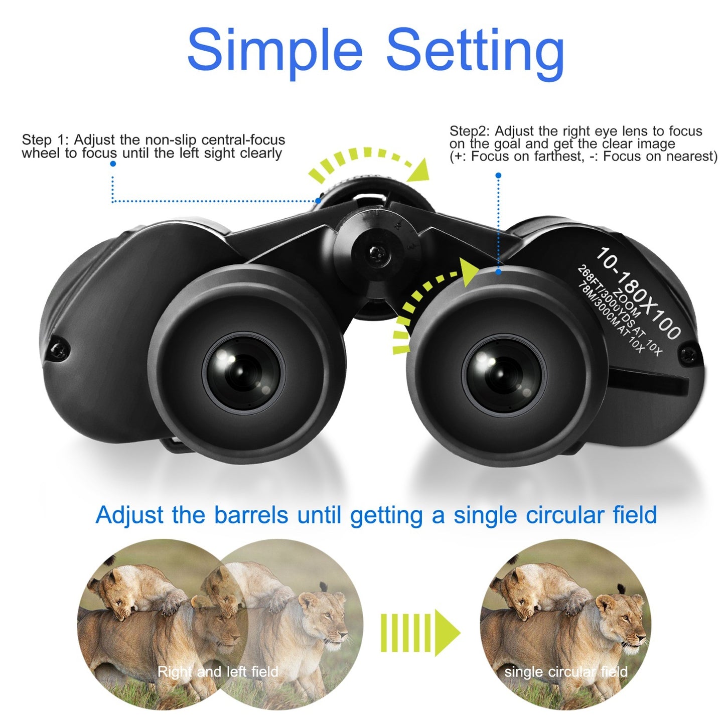 Binoculars With FMC Lens Low Light Night Vision For Bird Watching Hunting Sports Events Concerts Adults Kids