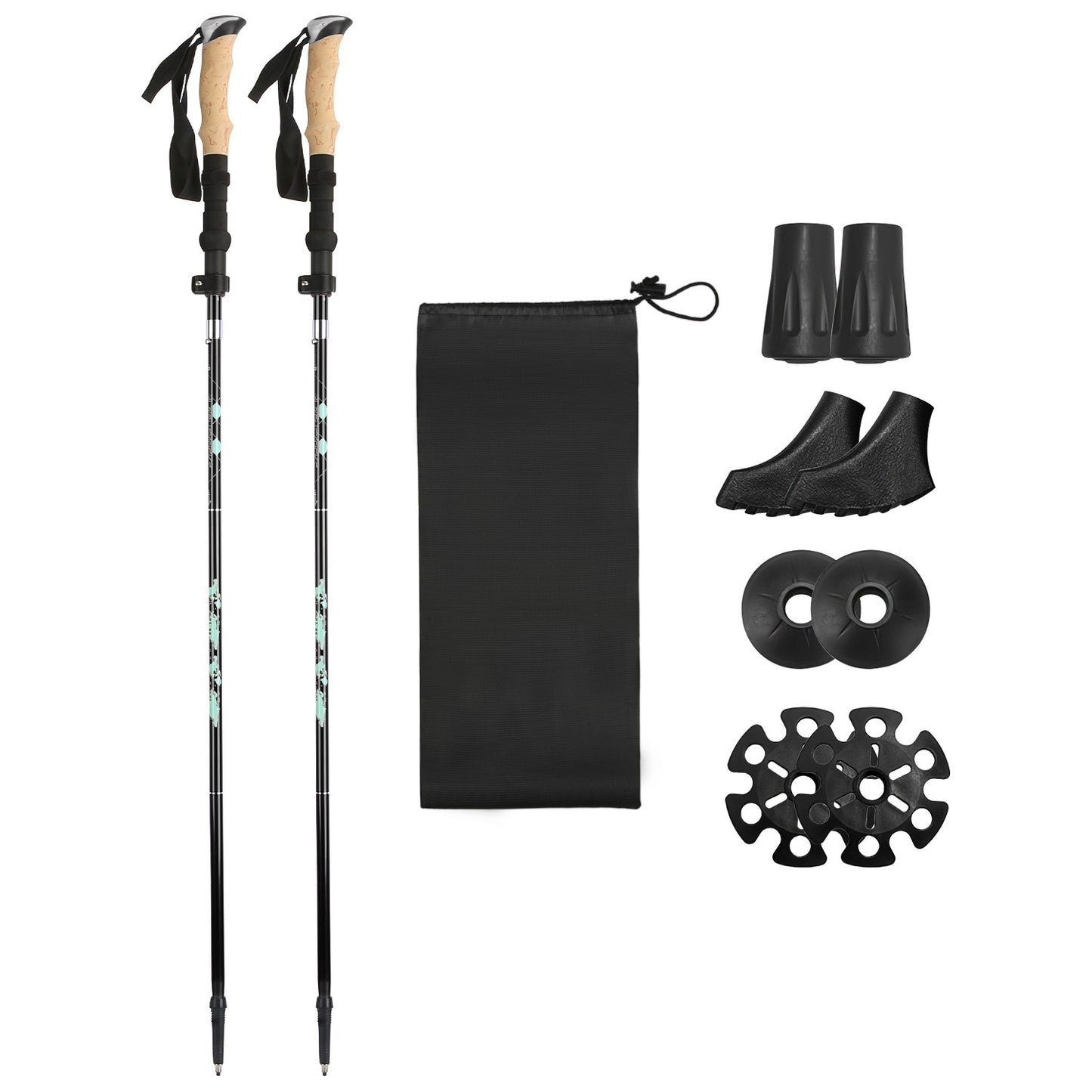 Walking Sticks Collapsible Hiking Poles Folding Aluminum Trekking Poles