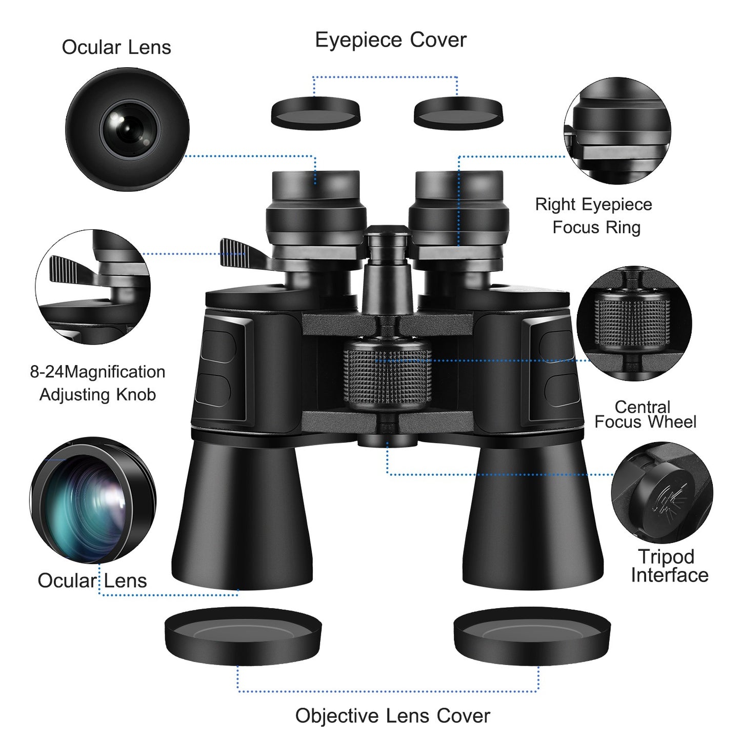 Binoculars With FMC Lens Low Light Night Vision For Bird Watching Hunting Sports Events Concerts Adults Kids