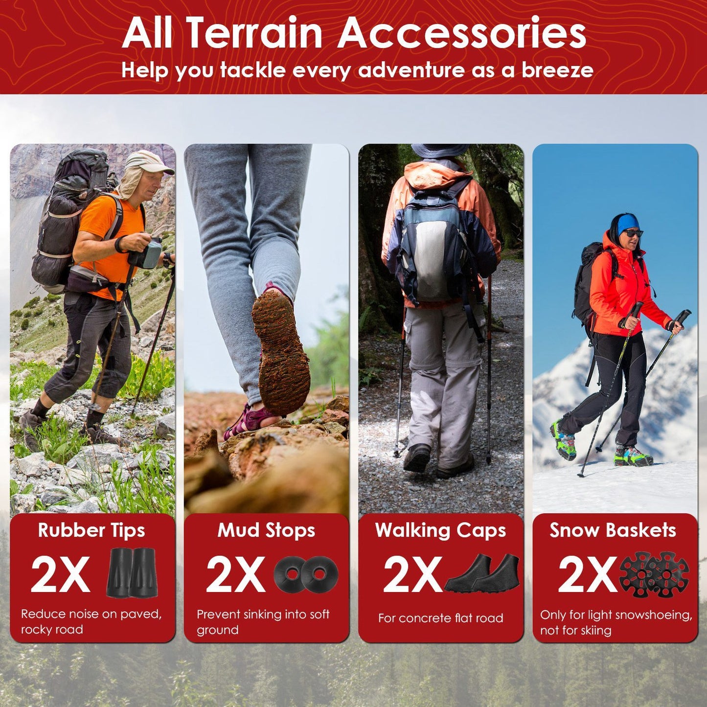 Walking Sticks Collapsible Hiking Poles Folding Aluminum Trekking Poles